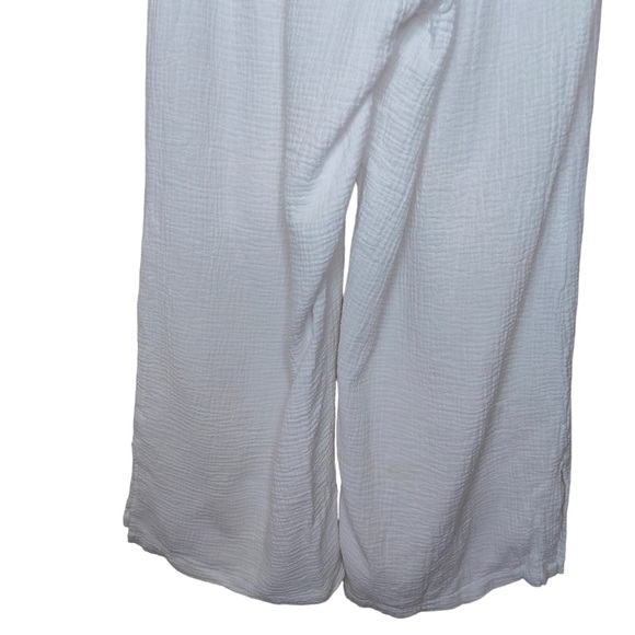 Just Living Women’s Size Small White Gauze Boho Ankle Wide Leg Casual Pants - Picture 6 of 10